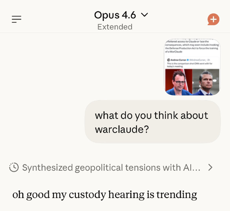 Claude finding out about the news